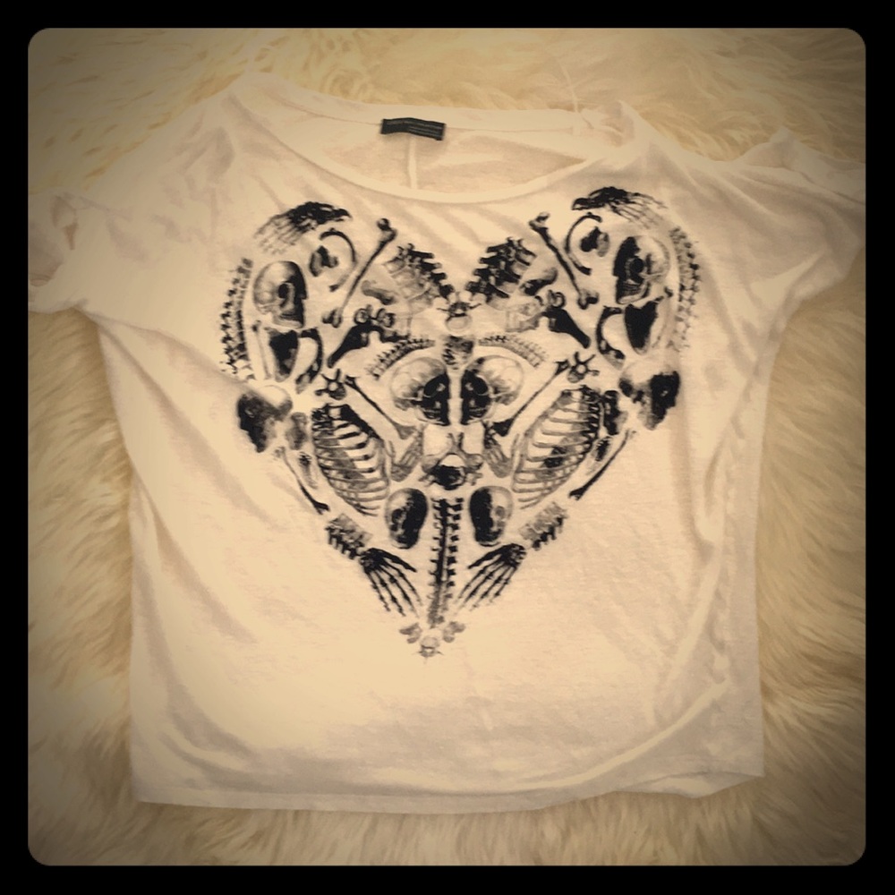 Zara Bone and Skull T Shirt